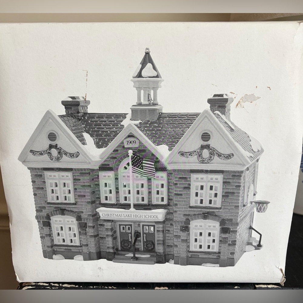Vintage Department 56 Snow Village “Christmas Lake High School” - Picture 3 of 8